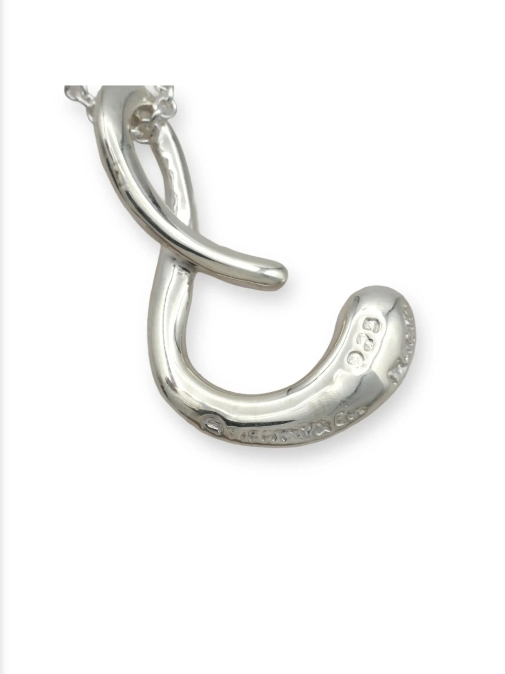 Authentic Tiffany & Co. x Elsa Peretti Large "S" Initial Retired Necklace 925 - Picture 4 of 11